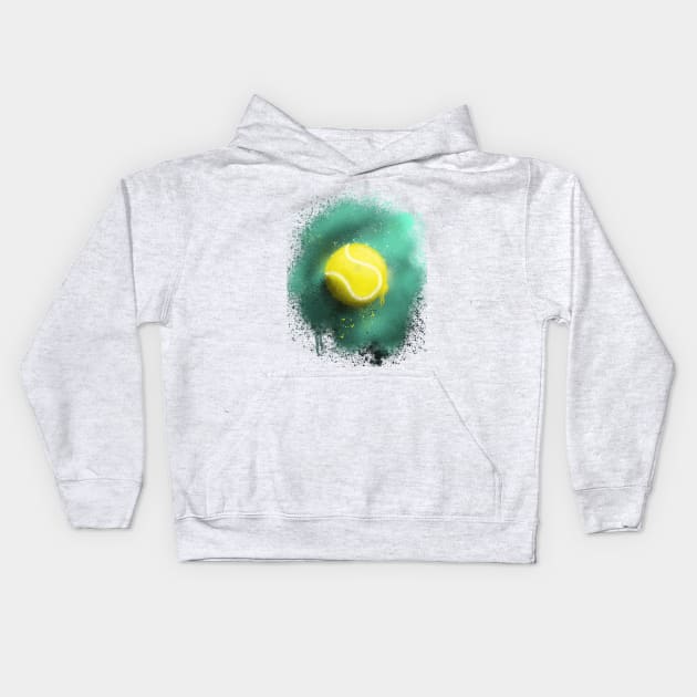 Graffiti Styled Spray Paint Tennis Ball Kids Hoodie by Roommates